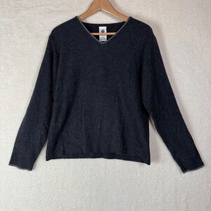 Columbia Womens L V Neck Sweater Merino Wool Casual Sporty Preppy Ski Activewear